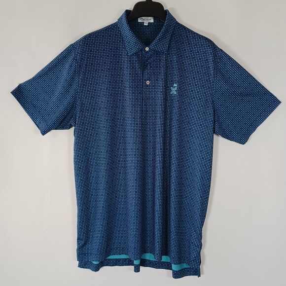 Peter Millar Summer Comfort Golf Polo Shirt Men Large AOP Crown Performance - Picture 2 of 11